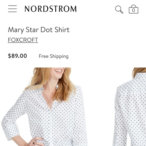 Wrinkle Free Fitted Button Up polka dot blouse - Picture 3 of 7